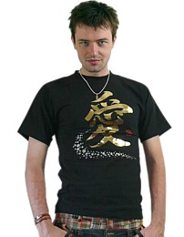 японская мужская футболка с каллиграфией