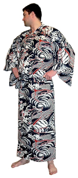японский халат из хлопка