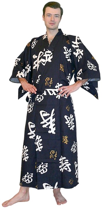 японское кимоно юката из хлопка