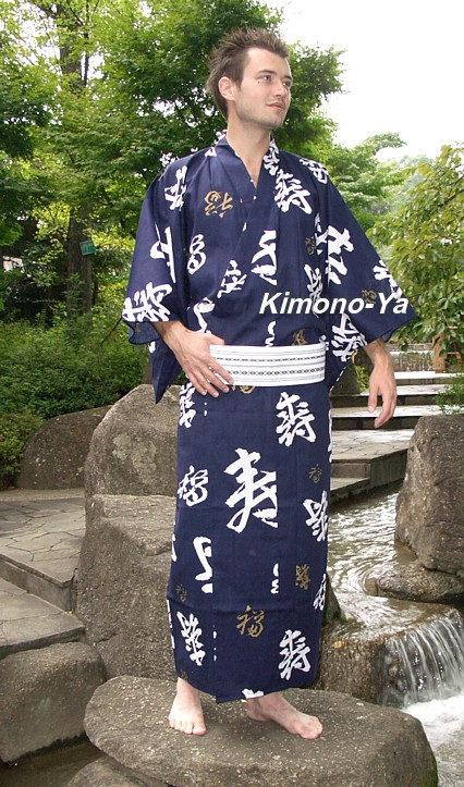 японское мужское кимоно из хлопка - стильная одежда для дома и сауны