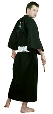 мужской халат-кимоно с вышивкой, хлопок 100%, сделано в Японии