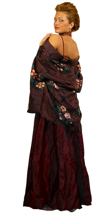 японское женское хаори - эксклюзивная одежда из натурального старинного шелка