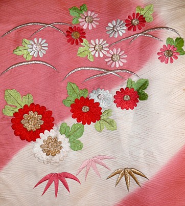 японское кимоно, деталь вышивки
