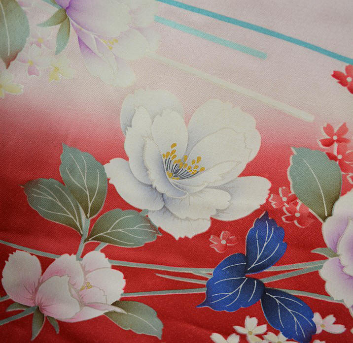 авторская роспись на японском шелковом кимоно