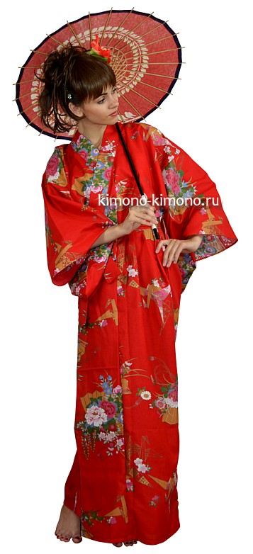 японское женское кимоно ОРИГАМИ, хлопок 100%. KIMONOYA.ru