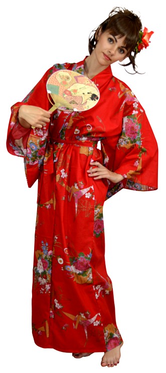 одежда для дома - женский халат кимоно, хлопок 100%, Япония
