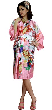 халат-кимоно из иск.шелка, сделано в Японии