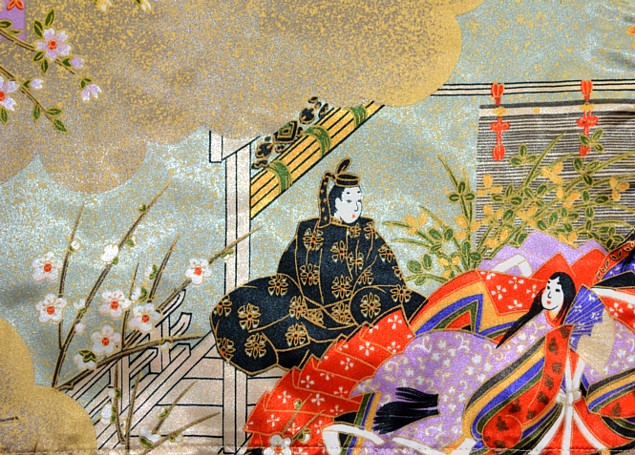 рисунока ткани женского халата-кимоно