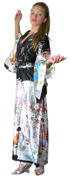 японское кимоно КИОТО, черное