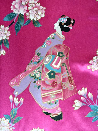 дизайн ткани японского женского кимоно НАГАСАКИ